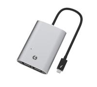 Thunderbolt 3 USB C Dual 4K DisplayPort Adapter USB C HUB Type C Connector Support 4K@60Hz Ultra HD Displays Type C Adapter Compatible With(Silver Display Port)