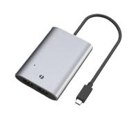 Thunderbolt 3 USB C Dual 4K DisplayPort Adapter USB C HUB Type C Connector Support 4K@60Hz Ultra HD Displays Type C Adapter Compatible With(Silver HDMI Port)