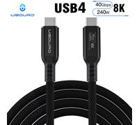 Thunderbolt 4 Cable USB4 40Gbps Data Transfer Cable 8K@60Hz UHD Video Cable PD240W Fast Charging For Laptops eGPU Phone MacBook TB4 40G240W8K Black