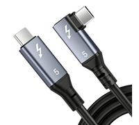 Thunderbolt 5 Cable Intel-Certified, 80Gbps High-Speed USB C Cable Angle with 16K/8K Display, 120Gbps Video Bandwidth, 240W Power Delivery, for MacBook, Laptop, Monitor, USB-C Device (1.5 m)