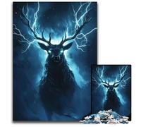 Thunderbolt Stag 1000Piece Jigsaw Puzzle Puzzles for Adults Birthday Gift Idea Challenging Brain Teaser Game 1000 PCS(75x50cm)