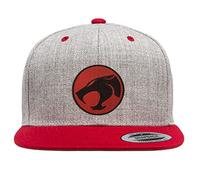 Thundercats Officially Licensed Logo Premium Snapback Cap (Heather Grey-Red)