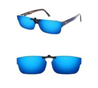 ThunderClap POLARIZED Clip-on Sunglasses Compatible with Ray-Ban RB5169/RX5169 52mm for Men Women UV Protection - Geyser Blue