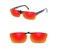 ThunderClap POLARIZED Clip-on Sunglasses Compatible with Ray-Ban RB5169/RX5169 52mm for Men Women UV Protection - Aurora Red