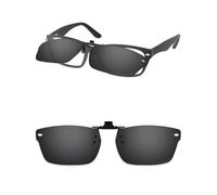 ThunderClap POLARIZED External Mount Clip-on Sunglasses Compatible with Ray-Ban RB5206 52mm for Men Women UV Protection - Shell Black