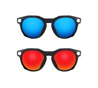 ThunderClap POLARIZED External Mount Clip-on Sunglasses for Oakley Meta HSTN OW8002 51mm Black Frame for Men Women UV Protection - Geyser Blue + Aurora Red