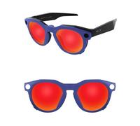 ThunderClap POLARIZED External Mount Clip-on Sunglasses for Oakley Meta HSTN OW8002 51mm Blue Frame for Men Women UV Protection - Aurora Red