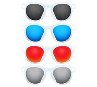 ThunderClap POLARIZED External Mount Clip-on Sunglasses for Oakley Meta HSTN OW8002 51mm White Frame for Men Women UV Protection - Shell Black + Ultimate gray + Geyser Blue + Aurora Red