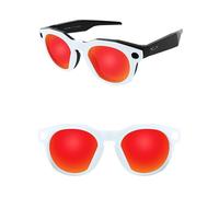 ThunderClap POLARIZED External Mount Clip-on Sunglasses for Oakley Meta HSTN OW8002 51mm White Frame for Men Women UV Protection - Aurora Red