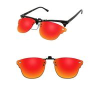 ThunderClap POLARIZED Flip-up Clip-on Sunglasses Compatible with Ray-Ban RB5154 49mm for Men Women UV Protection - Aurora Red