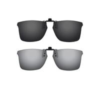 ThunderClap POLARIZED Flip-up Clip-on Sunglasses Compatible with Ray-Ban RB7047 56mm/RX7047 56mm for Men Women UV Protection - Shell Black + Ultimate gray
