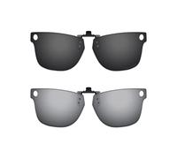 ThunderClap POLARIZED Flip-up Clip-on Sunglasses Compatible with Ray-Ban RW4008 53mm for Men Women UV Protection - Shell Black + Ultimate gray