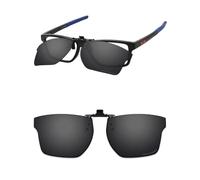 ThunderClap POLARIZED Flip-up Clip-on Sunglasses for Oakley Chamfer Squared OX8143 54mm for Men Women UV Protection - Shell Black