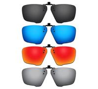 ThunderClap POLARIZED Flip-up Clip-on Sunglasses for Oakley Crosslink Zero OX8076 56mm for Men Women UV Protection - Shell Black + Ultimate gray + Geyser Blue + Aurora Red