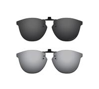 ThunderClap POLARIZED Flip-up Clip-on Sunglasses for Oakley Pitchman R Carbon OX8149 50mm for Men Women UV Protection - Shell Black + Ultimate gray