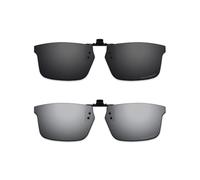 ThunderClap POLARIZED Flip-up Clip-on Sunglasses for Oakley Plank 2.0 OX8081 53mm for Men Women UV Protection - Shell Black + Ultimate gray