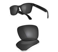 ThunderClap POLARIZED Replacement Lenses Compatible with Ray-Ban Meta Wayfarer RW4006 50mm | RW4008 53mm Smart Glasses, Shell Black - Polarized, RW4006 50mm