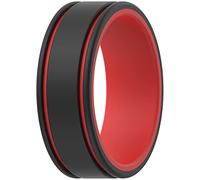 ThunderFit Men Silicone Wedding Rings 2 Layers, Rubber Engagement Bands 8mm Wide 2mm Thick - 1/4/7 Variety Multipack, 10.5 - 11 (20.6mm), Silicone, No Gemstone