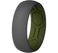 ThunderFit Men's Air Groove 7.8mm Wide 1.8mm Thick Silicone Rings Size 9.5-10,Variety Multipack 1-7, 6.5 - 7 (17.30mm), Silicone, No Gemstone