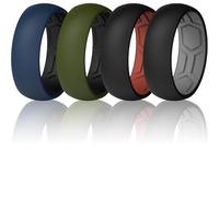 ThunderFit Men's Air Groove 7.8mm Wide 1.8mm Thick Silicone Rings Size 9.5-10,Variety Multipack 1-7, 8.5 - 9 (18.90mm), Silicone, no gemstone