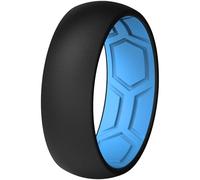 ThunderFit Men's Air Groove 7.8mm Wide 1.8mm Thick Silicone Rings, Variety Multipack 1-7, 9.5 - 10 (19.80mm), Silicone, No Gemstone