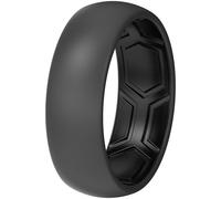 ThunderFit Men's Patterned Silicone Rings, 8mm Wide 2.2mm Thick Rubber Bands,Variety Multipack 1,4,7, 13.5 - 14 (22.69mm), Silicone, No Gemstone