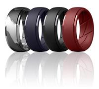 ThunderFit Men's Silicone Rings 10mm Wide 2.5mm Thick Rubber Bands, Breathable, Variety Multipack 1-10, 11.5 - 12 (21.30mm), Silicone, No Gemstone