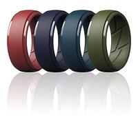 ThunderFit Men's Silicone Rings 10mm Wide 2.5mm Thick Rubber Bands, Breathable, Variety Multipack 1-10, 6.5 - 7 (17.35mm), Silicone, No Gemstone