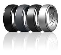 ThunderFit Men's Silicone Rings 10mm Wide 2.5mm Thick Rubber Bands, Breathable, Variety Multipack 1-10, 10.5 - 11 (20.60mm), Silicone, No Gemstone