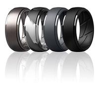 ThunderFit Men's Silicone Rings 10mm Wide 2.5mm Thick Rubber Bands, Breathable, Variety Multipack 1-10, 10.5 - 11 (20.60mm), Silicone, No Gemstone
