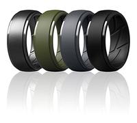 ThunderFit Men's Silicone Rings 10mm Wide 2.5mm Thick Rubber Bands, Breathable, Variety Multipack 1-10, 10.5 - 11 (20.60mm), Silicone, No Gemstone
