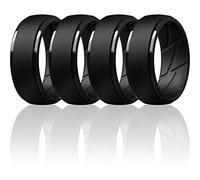 ThunderFit Men's Silicone Rings 10mm Wide 2.5mm Thick Rubber Bands, Breathable, Variety Multipack 1-10, 6.5 - 7 (17.35mm), Silicone, No Gemstone