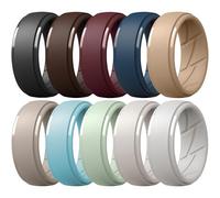 ThunderFit Men's Silicone Rings 10mm Wide 2.5mm Thick Rubber Bands, Breathable, Variety Multipack 1-10