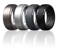 ThunderFit Men's Silicone Rings 10mm Wide 2.5mm Thick Rubber Bands, Breathable,Variety Multipack 1-7, 11.5 - 12 (21.30mm), Silicone, No Gemstone