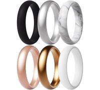 ThunderFit Silicone Bridal Rings Set for Women, 5.5mm Wide, 2mm Thick, Wedding Rubber Bands, Variety Multipack 1-12