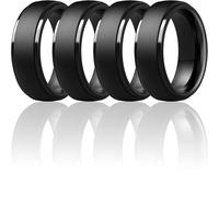 ThunderFit Silicone Men’s Wedding Rings, 10mm Wide 2.5mm Thick Rubber Wedding Bands-Variety Multipack 1-7, 9.5 - 10 (19.80mm), Silicone, No Gemstone