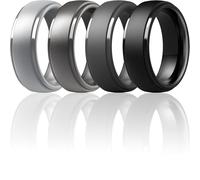 ThunderFit Silicone Men’s Wedding Rings, 10mm Wide 2.5mm Thick Rubber Wedding Bands-Variety Multipack 1-7, 10.5 - 11 (20.60mm), Silicone, No Gemstone