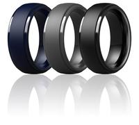 ThunderFit Silicone Men’s Wedding Rings, 10mm Wide 2.5mm Thick Rubber Wedding Bands-Variety Multipack 1-7, 9.5 - 10 (19.80mm), Silicone, No Gemstone