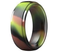 ThunderFit Silicone Men’s Wedding Rings, 10mm Wide 2.5mm Thick Rubber Wedding Bands, Variety Multipack 1/4, 10.5 - 11 (20.60mm), Silicone, No Gemstone