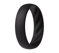 ThunderFit Silicone Ring Wedding Bands for Women, Promise Rings with Elegant Wavy Grooves, 6mm Wide, 2mm Thick, Breathable, Women's Rubber Engagement Rings, Variety Multipack 1-4-8, 4.5 - 5 (15.70mm