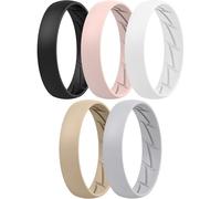ThunderFit Silicone Rings for Him and Her, Rubber Engagement Bands Unisex - 1/4/5/7/8 Variety Multipack, 14.5 - 15 (23.06mm), Silicone, No Gemstone