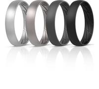 ThunderFit Silicone Rings for Him and Her, Rubber Engagement Bands Unisex - 1/4/7 Variety Multipack, 10.5 - 11 (20.60mm), Silicone, No Gemstone