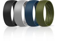 ThunderFit Silicone Rings for Him and Her, Rubber Engagement Bands Unisex - 1/4/7 Variety Multipack, 14.5 - 15 (23.06mm), Silicone, No Gemstone
