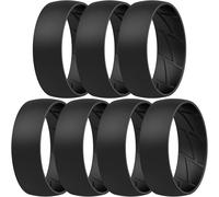 ThunderFit Silicone Rings for Him and Her, Rubber Engagement Bands Unisex - 1/4/7 Variety Multipack, 14.5 - 15 (23.06mm), Silicone, No Gemstone