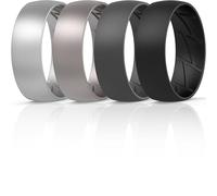 ThunderFit Silicone Rings for Him and Her, Rubber Engagement Bands Unisex - 1/4/7 Variety Multipack, 3.5 - 4 (14.90mm), Silicone, No Gemstone