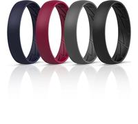 ThunderFit Silicone Rings for Him and Her, Rubber Engagement Bands Unisex - 1/4/7 Variety Multipack, 3.5 - 4 (14.90mm), Silicone, No Gemstone