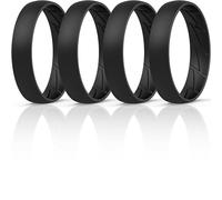 ThunderFit Silicone Rings for Him and Her, Rubber Engagement Bands Unisex - 1/4/7 Variety Multipack, 5.5 - 6 (16.50mm), Silicone, No Gemstone