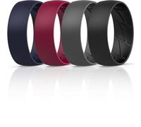 ThunderFit Silicone Rings for Him and Her, Rubber Engagement Bands Unisex - 1/4/7 Variety Multipack, 5.5 - 6 (16.50mm), Silicone, No Gemstone