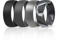 ThunderFit Silicone Rings for Him and Her, Rubber Engagement Bands Unisex - 1/4/7 Variety Multipack, 7.5 - 8 (18.20mm), Silicone, No Gemstone