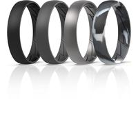 ThunderFit Silicone Rings for Him and Her, Rubber Engagement Bands Unisex - 1/4/7 Variety Multipack, 9.5 - 10 (19.80mm), Silicone, No Gemstone